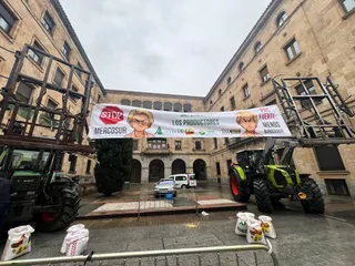 El sector de las legumbres y el cereal se manifiesta en Gran Vía contra Mercosur | Verónica Tapia