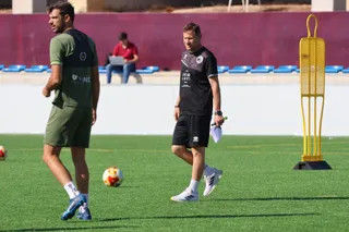 Primer entrenamiento de Mario Simón como entrenador de Unionistas