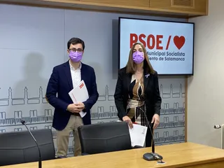 José Luis Mateos y María Sánchez. Grupo Municipal Socialista en el Ayuntamiento Salamanca