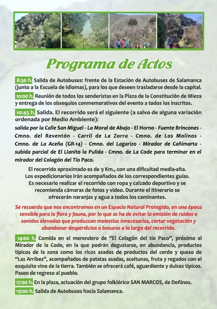 Ruta senderismo Arribes del Duero de Mieza