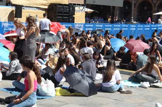 Esperando al concierto de Omar Montes.