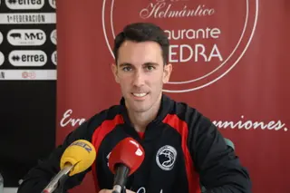 Javi Medina, en una rueda de prensa.