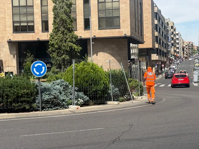 Vallado de la fuente de Puerta de Zamora con motivo de las semifinales