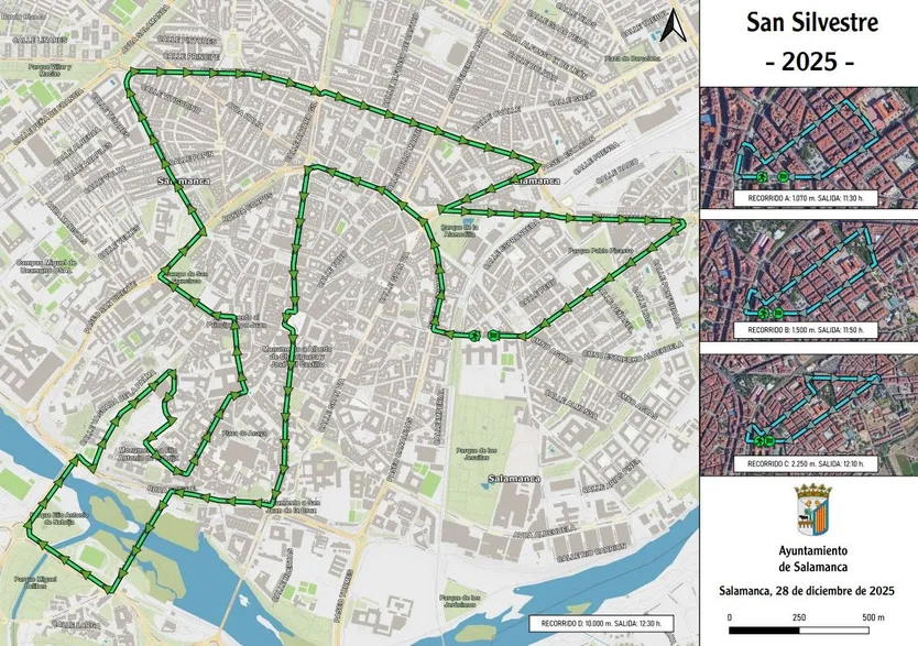 Cortes de tráfico por la San Silvestre Salmantina 2025