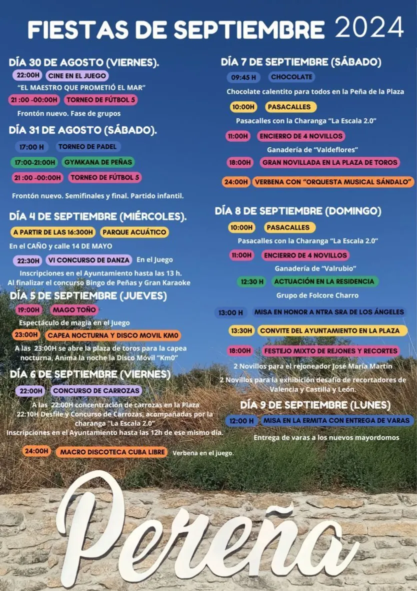 Programa fiestas Pereña 2024