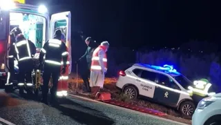 Accidente de noche autovia - Archivo