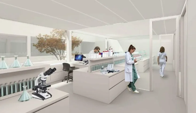 Recreación del laboratorio de la nueva sede del IRNASA