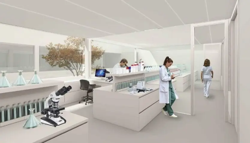 Recreación del laboratorio de la nueva sede del IRNASA