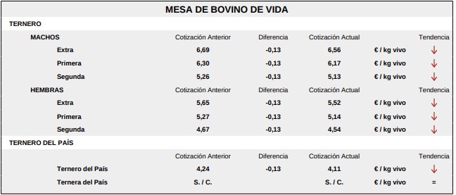 Mesa De Bovino De Vida Lonja Salamanca 15 Junio