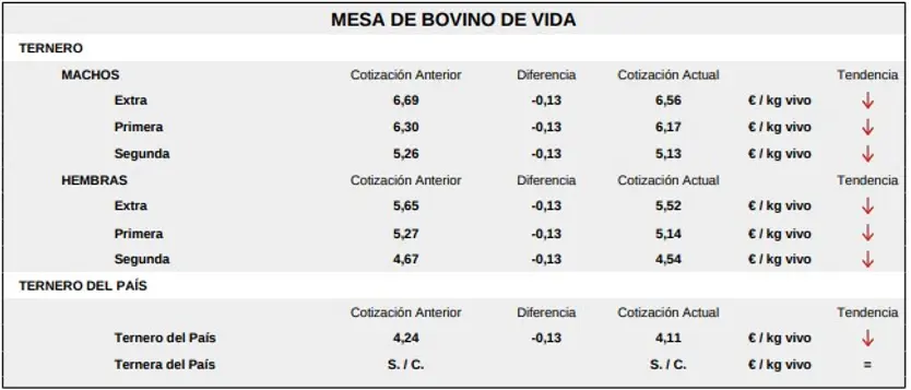 Mesa De Bovino De Vida Lonja Salamanca 15 Junio