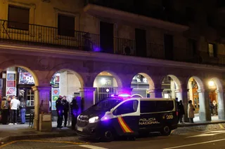 Policía Nacional en Gran Vía en la madrugada de este viernes | Mateo G.J.