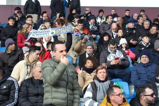 Ambiente en la prórroga del partido de Copa del Rey entre Unionistas y Villarreal