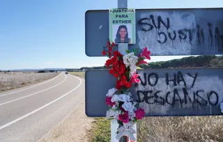 Carteles en recuerdo a Esther López en el lugar donde apareció su cuerpo | Miriam Chacón, ICAL