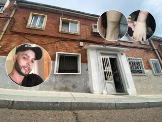 Imagen tratada de la vivienda con una imagen del responsable y de las heridas provocadas a la víctima