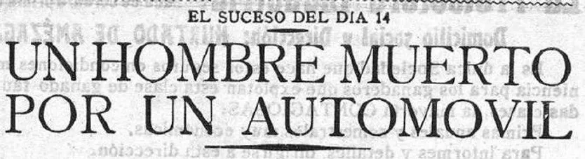 Un hombre muerto por un automóvil