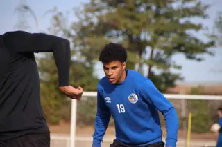 Óscar Léon, en un entrenamiento del Salamanca CF UDS.