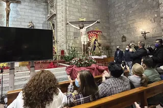 Imagen del Cristo del Humilladero de Peñaranda tras ser restaurado.