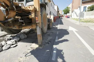 Calle San Damián. Obras de la red de abastecimiento.