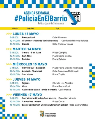 Horarios 'Policía en el Barrio'