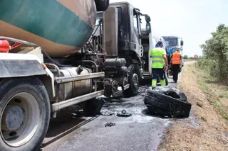 Estado en el que ha quedado la hormigonera