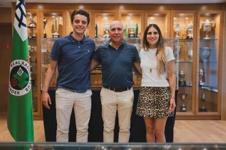 Julián Luque, ex del Guijuelo, en su presentación como nuevo jefe de Dirección Financiera del Racing de Santander | FOTO REAL RACING DE SANTANDER
