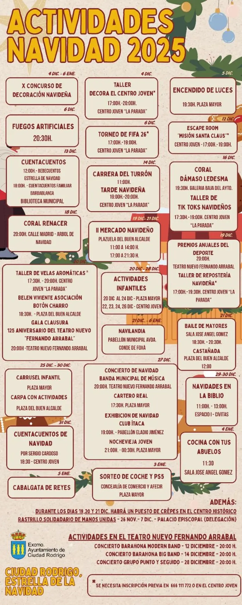 Cartel Ciudad Rodrigo Programa Navidad