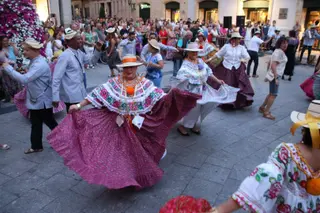 Festival de Folcrore de la Ciudad de Salamanca. Foto de archivo 