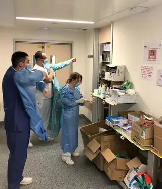 Sanitarios en un Hospital