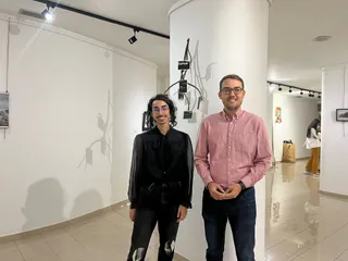 Ángel Fernández junto a Javier Bago en Espacio Joven.