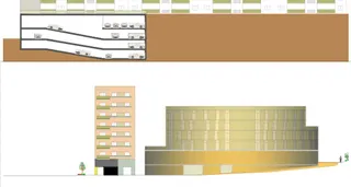 Proyecto del edificio de viviendas protegidas junto al paseo de la Estación
