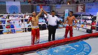 Jaime Lizana, en el Campeonato de Europa de Kickboxing