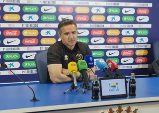 Dani Ponz, en la rueda de prensa postpartido ante el San Fernando FOTO UNIONISTAS CF