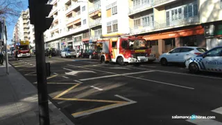 Bomberos avenida de villamayor. Foto de archivo