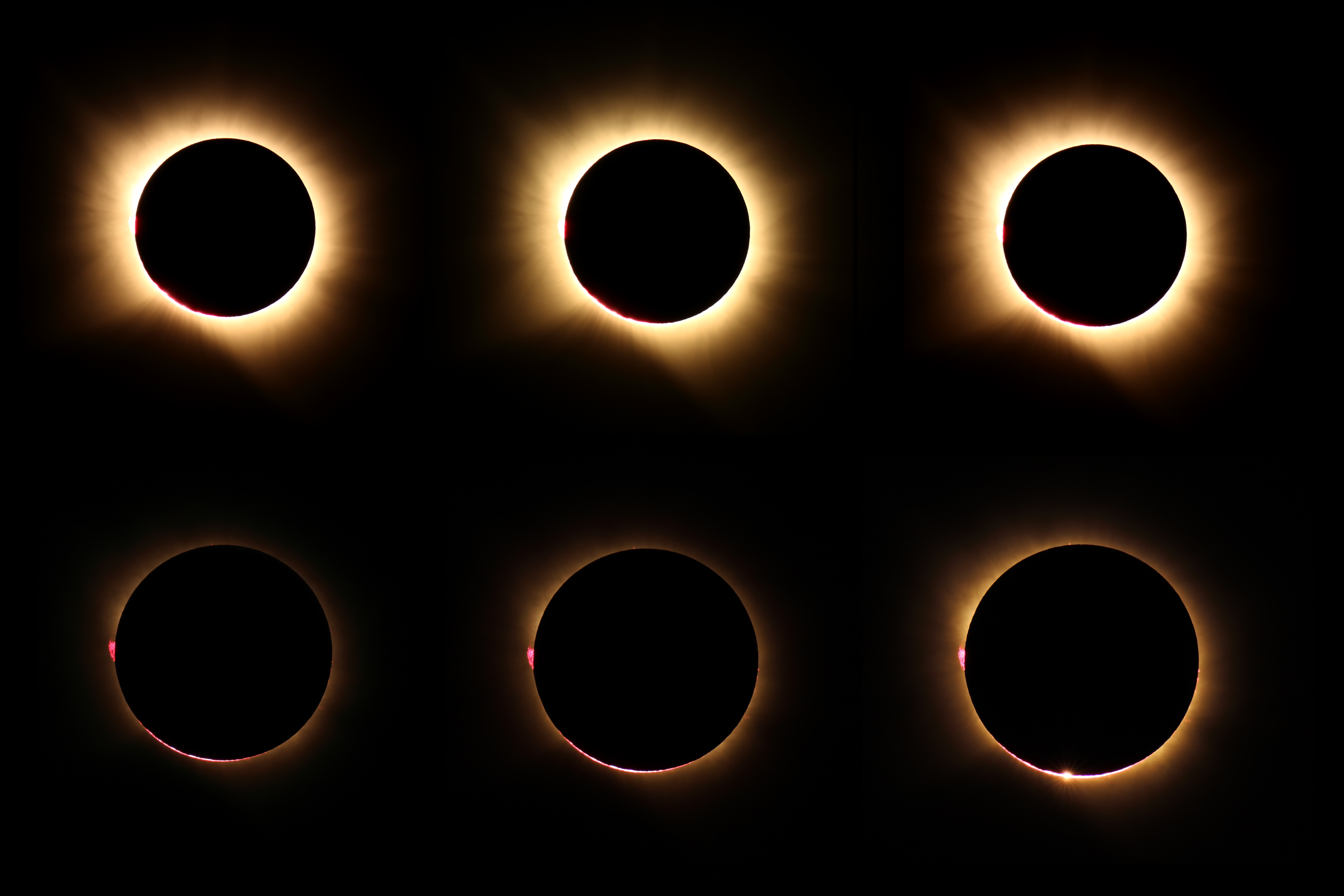 Diferentes fotograf&iacute;as del eclipse total en Castrillo de Guare&ntilde;a