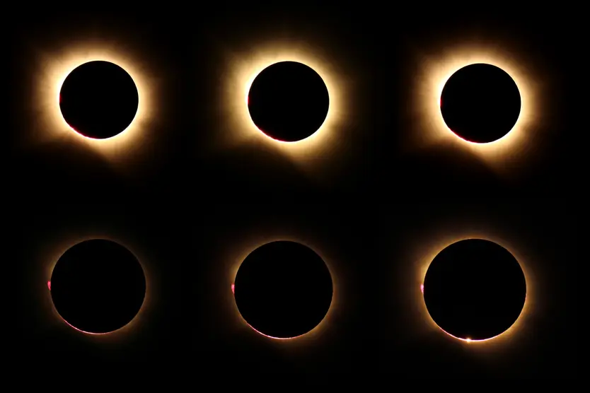 Diferentes fotografías del eclipse total en Castrillo de Guareña