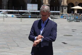 Feijóo en la Plaza Mayor de Salamanca