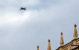 Vuelo del dron en la Plaza Mayor