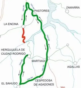 La carretera DSA-362 entre La Encina y el Río Águeda, cortada al tráfico hasta el 15 de agosto