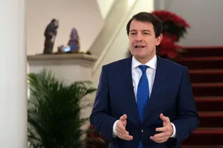 El presidente Alfonso Fernández Mañueco, durante su mensaje de Fin de Año