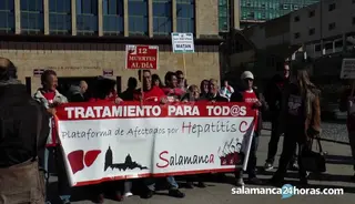 Manifestación de la plataforma de afectados por Hepatitis C de Salamanca