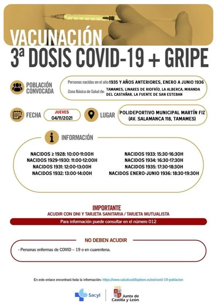 TAMAMES, LINARES, ALBERCA, MIRANDA, LA FUENTE 4 NOVIEMBRE 2021 TERCERA DOSIS COVID + GRIPE (1)