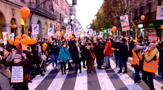 Manifestación contra la Ley Celaá el pasado 1 de diciembre en Salamanca. |FOTO: ICAL