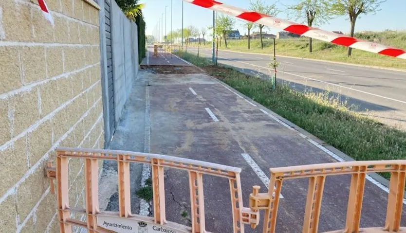 Obras nuevo carril bici en La Vereda, Carbajosa (1)