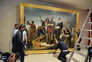 El cuadro "Los comuneros Padilla, Bravo y Maldonado en el patíbulo" se expondrá por primera vez en las Cortes de Castilla y León