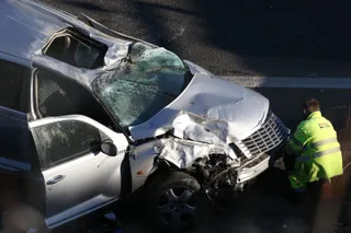 Un coche vuelca en la A 66 a la altura de Miranda de Azán