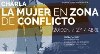 Cartel La mujer en zona de conflicto