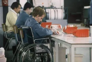Trabajadores con discapacidad, foto de archivo