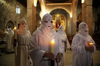 Procesión de Semana Santa en San Martín del Castañar, una tradición con más de un siglo de antigüedad que se mantiene viva generación tras generación entre los vecinos del municipio | José Vicente / ICAL