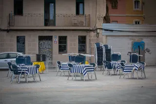 Terraza de un bar. Foto de archivo