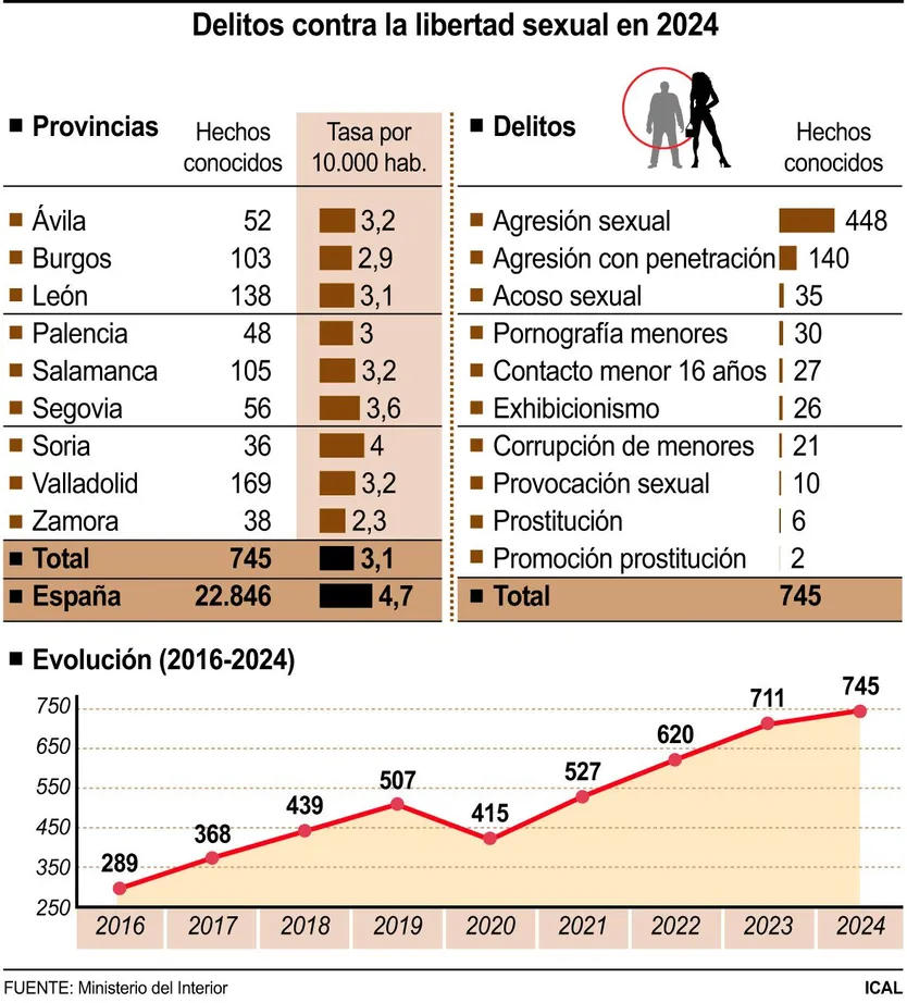 Delitos contra la libertad sexual en 2024
